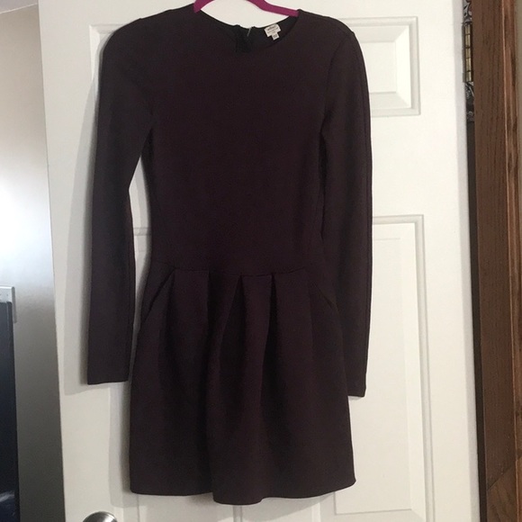 Wilfred Free Tartine Burgundy Fit And Flare Dress - Picture 8 of 16